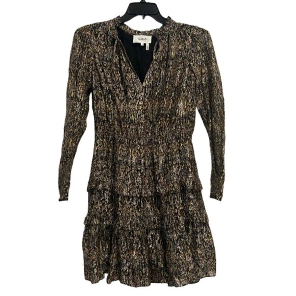 ba&sh Glen Multicolor Metallic Long Sleeve Mini Dress Women’s Size M - Picture 2 of 10